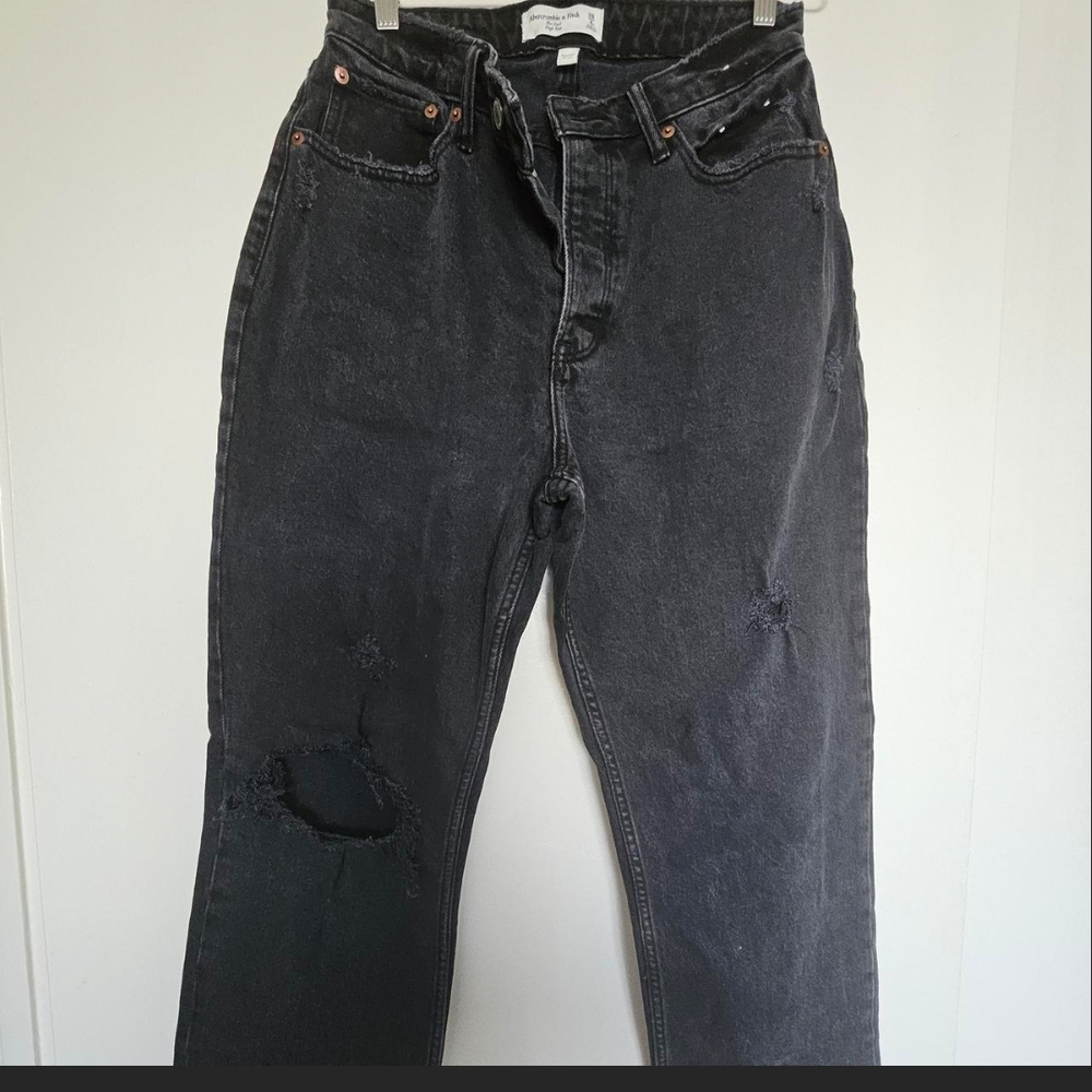 Abercrombie & Fitch Black Distressed Jeans